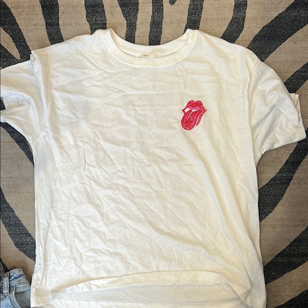 White T-Shirt with Red Logo